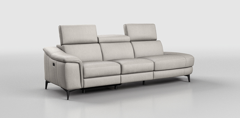 Calbano - Lineares Sofa groß mit 1 elektr. Relax